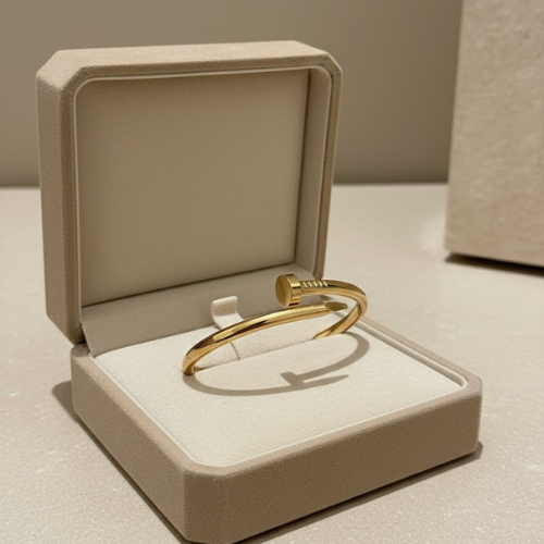 Minimal Nail Cuff Bracelet | Gold Finish Statement Bracelet