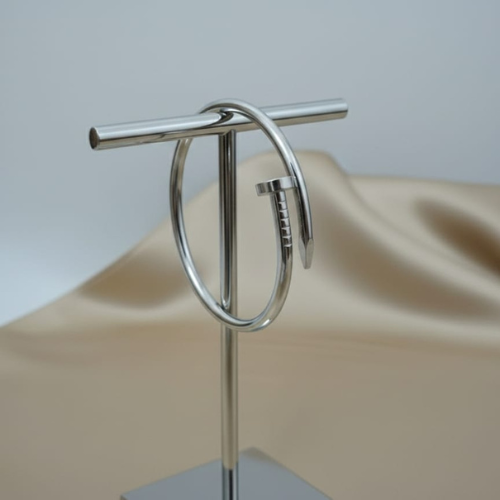 Anti-Tarnish Nail Design Silver-Tone Bracelet | Minimal Cuff