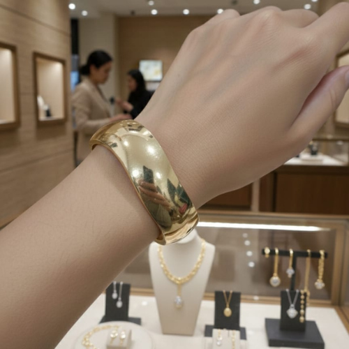 Bold Gold Finish Statement Cuff Bracelet for Women | Minimal Luxury Bangle