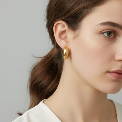 Anti Tarnish Stainless Steel Golden Cashew Earrings for Women