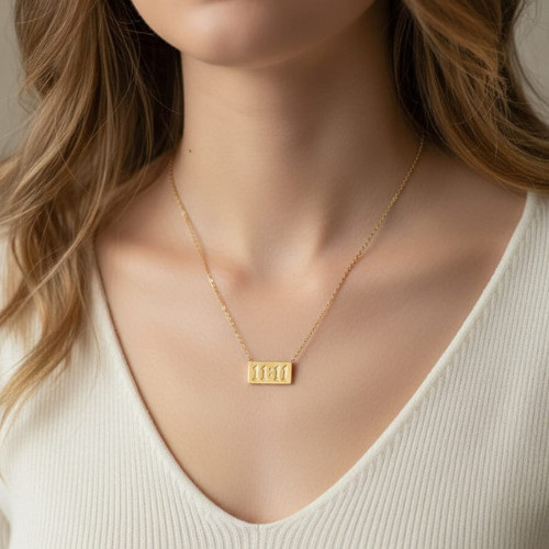 11:11 Gold Plated Manifestation Necklace for Women | Minimal Lucky Number Pendant