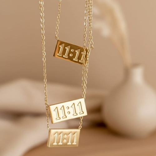 11:11 Gold Plated Manifestation Necklace for Women | Minimal Lucky Number Pendant