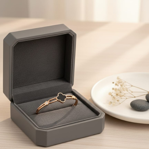 Black Clover Charm Bracelet | Minimal Gold Finish Bracelet