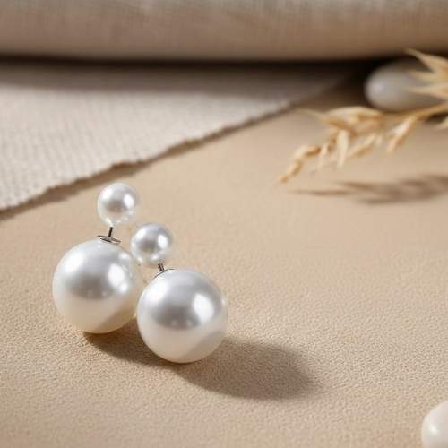 Anti Tarnish Stainless Steel Pearl Detachable Hoop Earrings for Women – 4 Way Wear