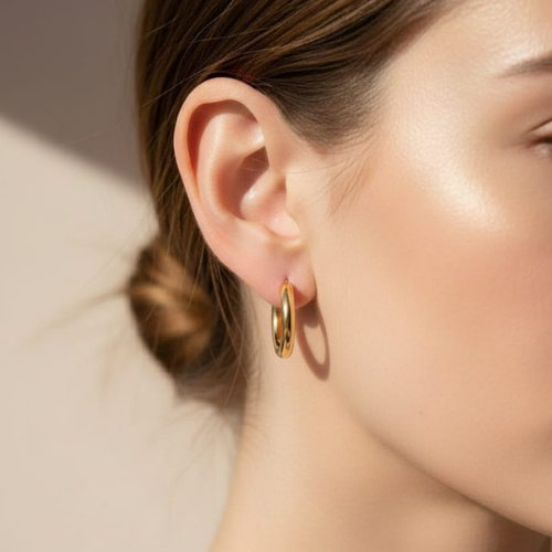 Anti Tarnish Stainless Steel Gold Stud & Hoop Earrings Set for Women (Pack of 3) | Daily Wear Anti-Tarnish Gold Earring Combo