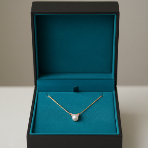 Pearl Nest Rose Gold Necklace | Anti Tarnish Bow Pendant with Pearl