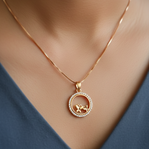 Roselle Rose Gold Anti Tarnish Pendant Necklace