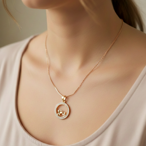 Roselle Rose Gold Anti Tarnish Pendant Necklace