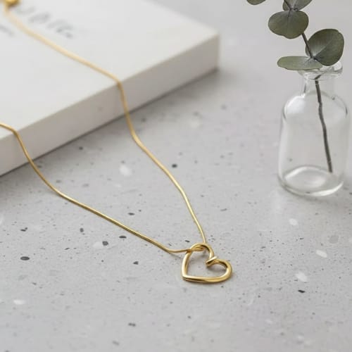 Stainless Steel Anti-Tarnish Twisted Heart Pendant Necklace