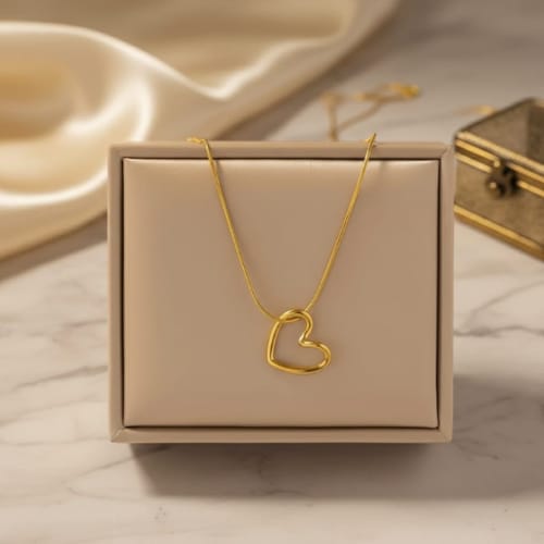 Stainless Steel Anti-Tarnish Twisted Heart Pendant Necklace