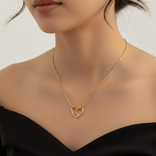 Stainless Steel Anti-Tarnish Twisted Heart Pendant Necklace